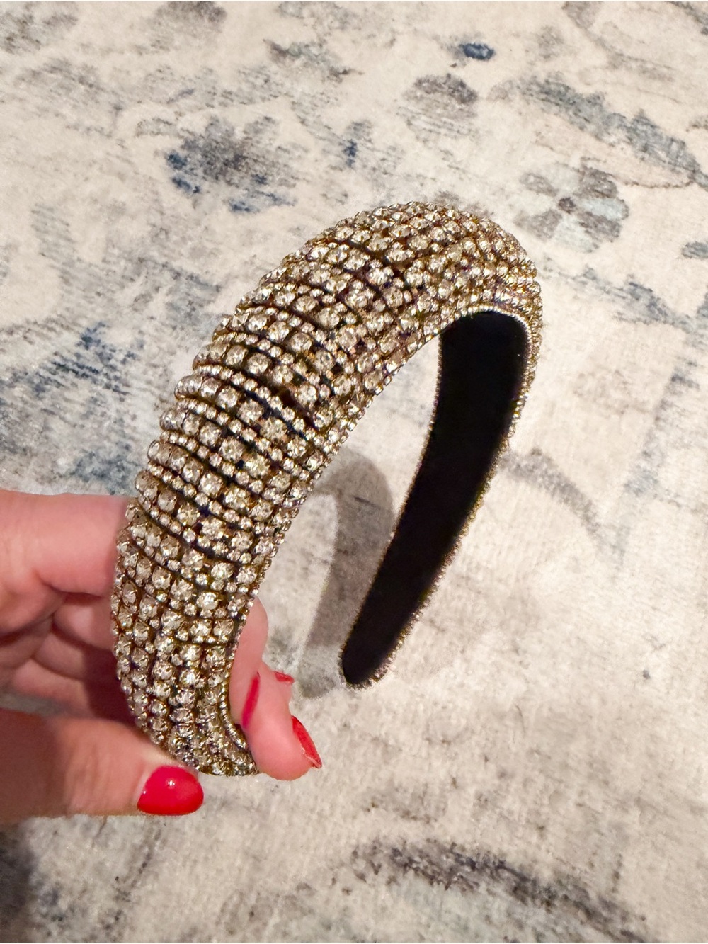 Gold Crystal Embellished Padded Headband